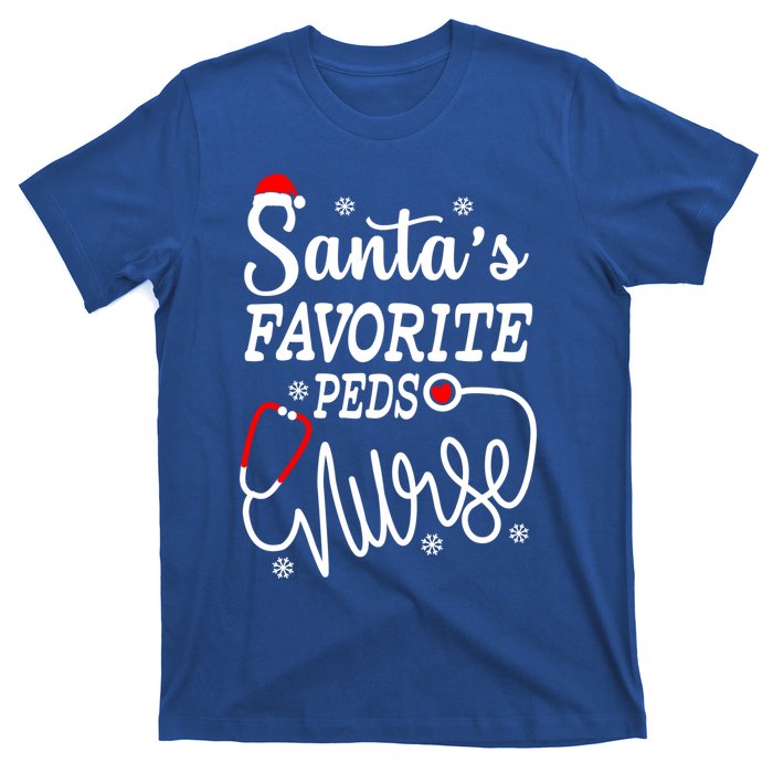 SantaS Favorite Peds Nurse Funny Christmas Peds Nurse Cute Gift T-Shirt