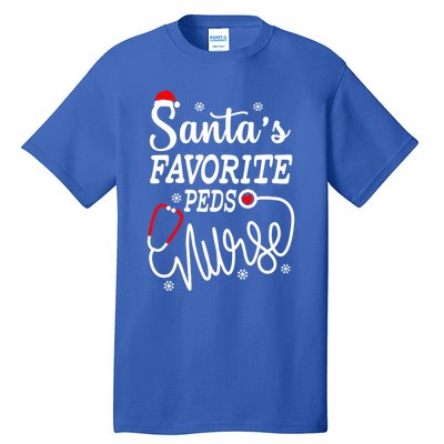 SantaS Favorite Peds Nurse Funny Christmas Peds Nurse Cute Gift Tall T-Shirt