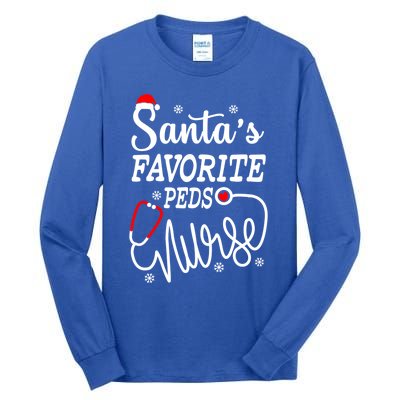 SantaS Favorite Peds Nurse Funny Christmas Peds Nurse Cute Gift Tall Long Sleeve T-Shirt