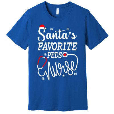 SantaS Favorite Peds Nurse Funny Christmas Peds Nurse Cute Gift Premium T-Shirt