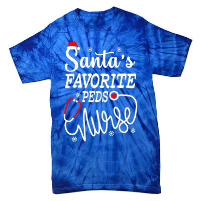 SantaS Favorite Peds Nurse Funny Christmas Peds Nurse Cute Gift Tie-Dye T-Shirt