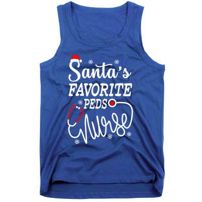 SantaS Favorite Peds Nurse Funny Christmas Peds Nurse Cute Gift Tank Top