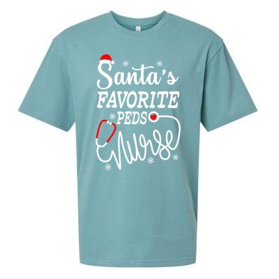 SantaS Favorite Peds Nurse Funny Christmas Peds Nurse Cute Gift Sueded Cloud Jersey T-Shirt