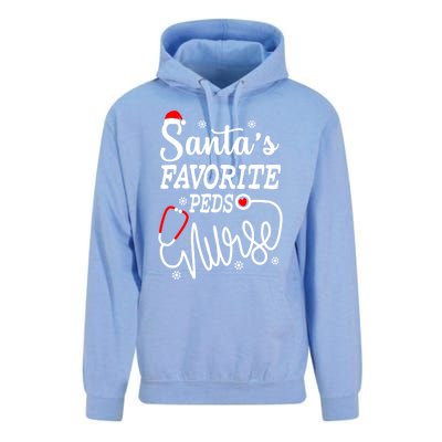 SantaS Favorite Peds Nurse Funny Christmas Peds Nurse Cute Gift Unisex Surf Hoodie