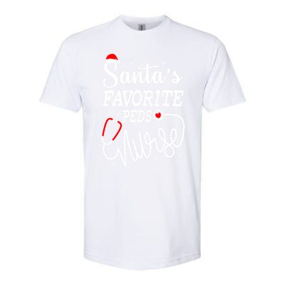 SantaS Favorite Peds Nurse Funny Christmas Peds Nurse Cute Gift Softstyle CVC T-Shirt