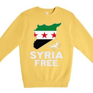 Syria Free Patriotic Syrian Map Liberation Peace Unity Home Premium Crewneck Sweatshirt