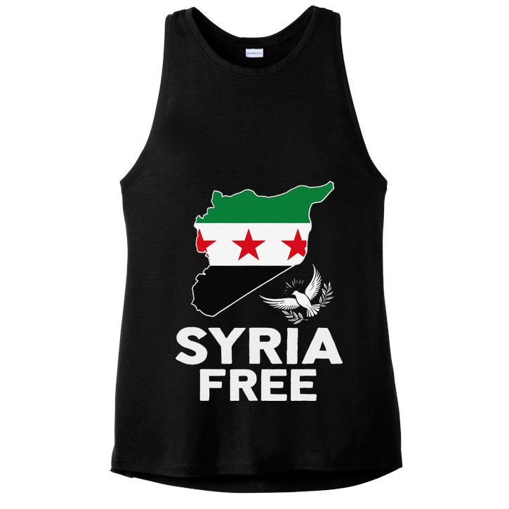 Syria Free Patriotic Syrian Map Liberation Peace Unity Home Ladies PosiCharge Tri-Blend Wicking Tank