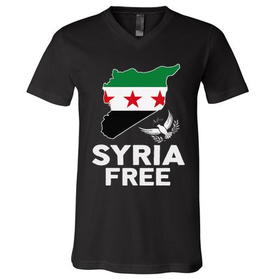 Syria Free Patriotic Syrian Map Liberation Peace Unity Home V-Neck T-Shirt