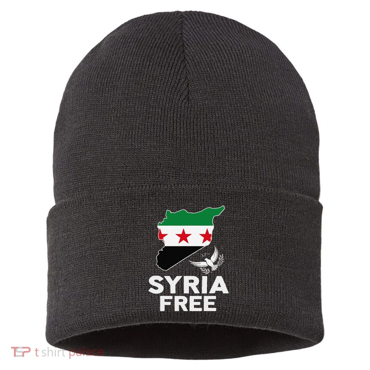 Syria Free Patriotic Syrian Map Liberation Peace Unity Home Sustainable Knit Beanie
