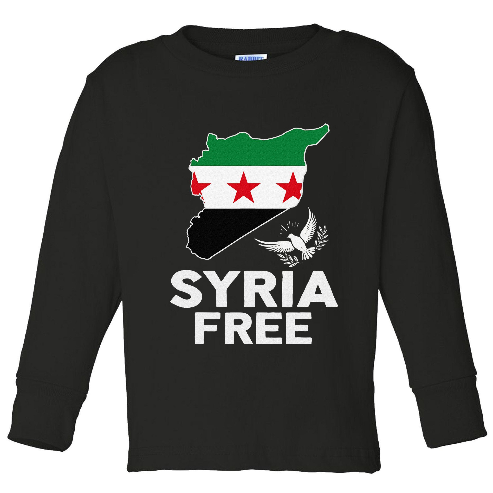 Syria Free Patriotic Syrian Map Liberation Peace Unity Home Toddler Long Sleeve Shirt