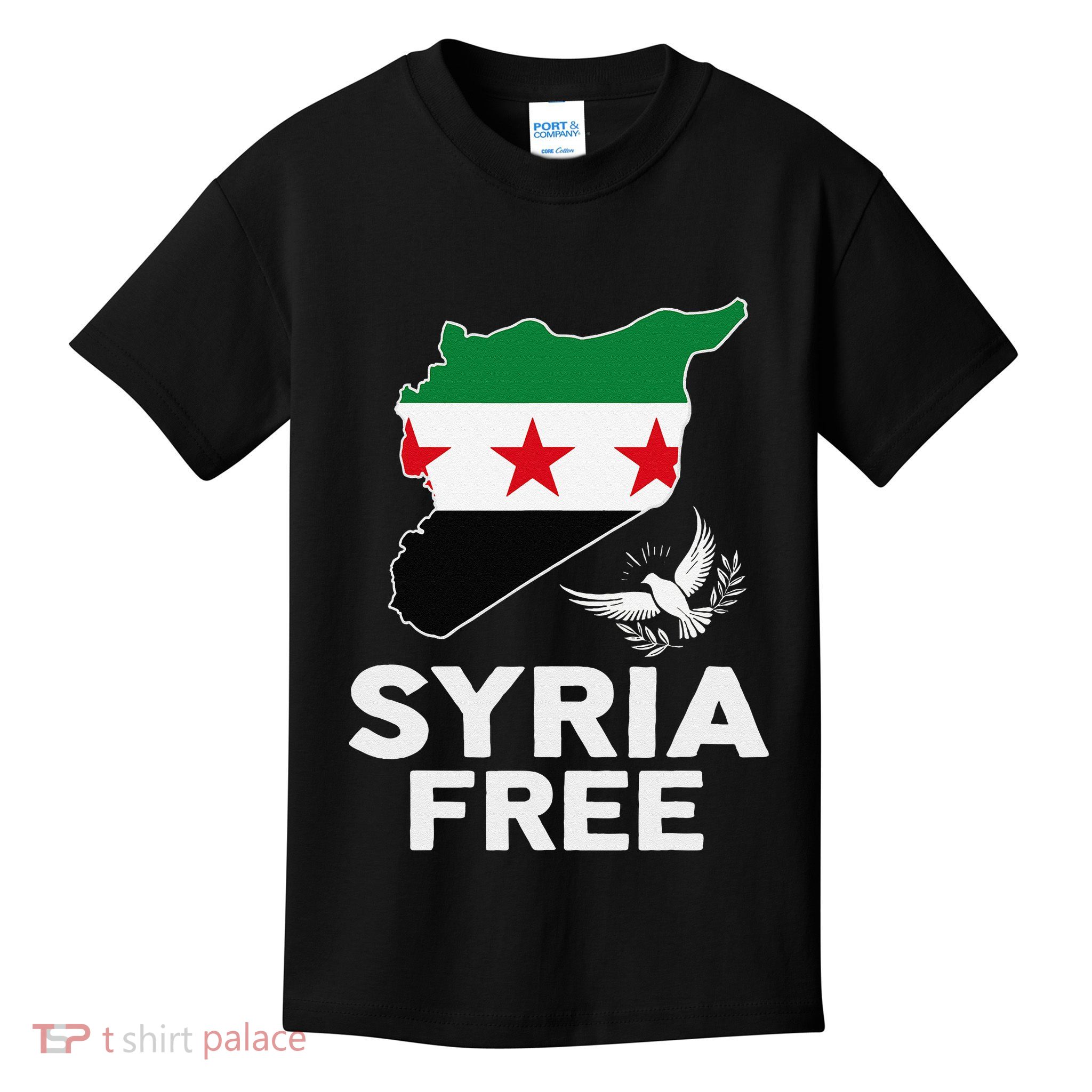 Syria Free Patriotic Syrian Map Liberation Peace Unity Home Kids T-Shirt