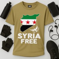 Syria Free Patriotic Syrian Map Liberation Peace Unity Home Cooling Performance Crew T-Shirt