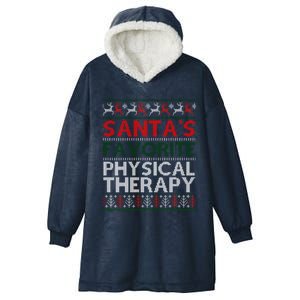 SantaS Favorite Physical Therapy Christmas Ugly Cute Gift Hooded Wearable Blanket