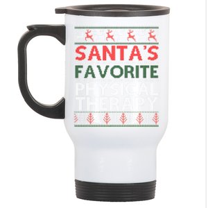 SantaS Favorite Physical Therapy Christmas Ugly Cute Gift Stainless Steel Travel Mug