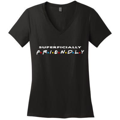 Superficially Friendly Premium Women's V-Neck T-Shirt