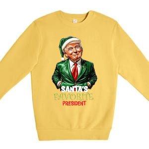 Santas Favorite President Funny Trump Happy Christmas Day Premium Crewneck Sweatshirt