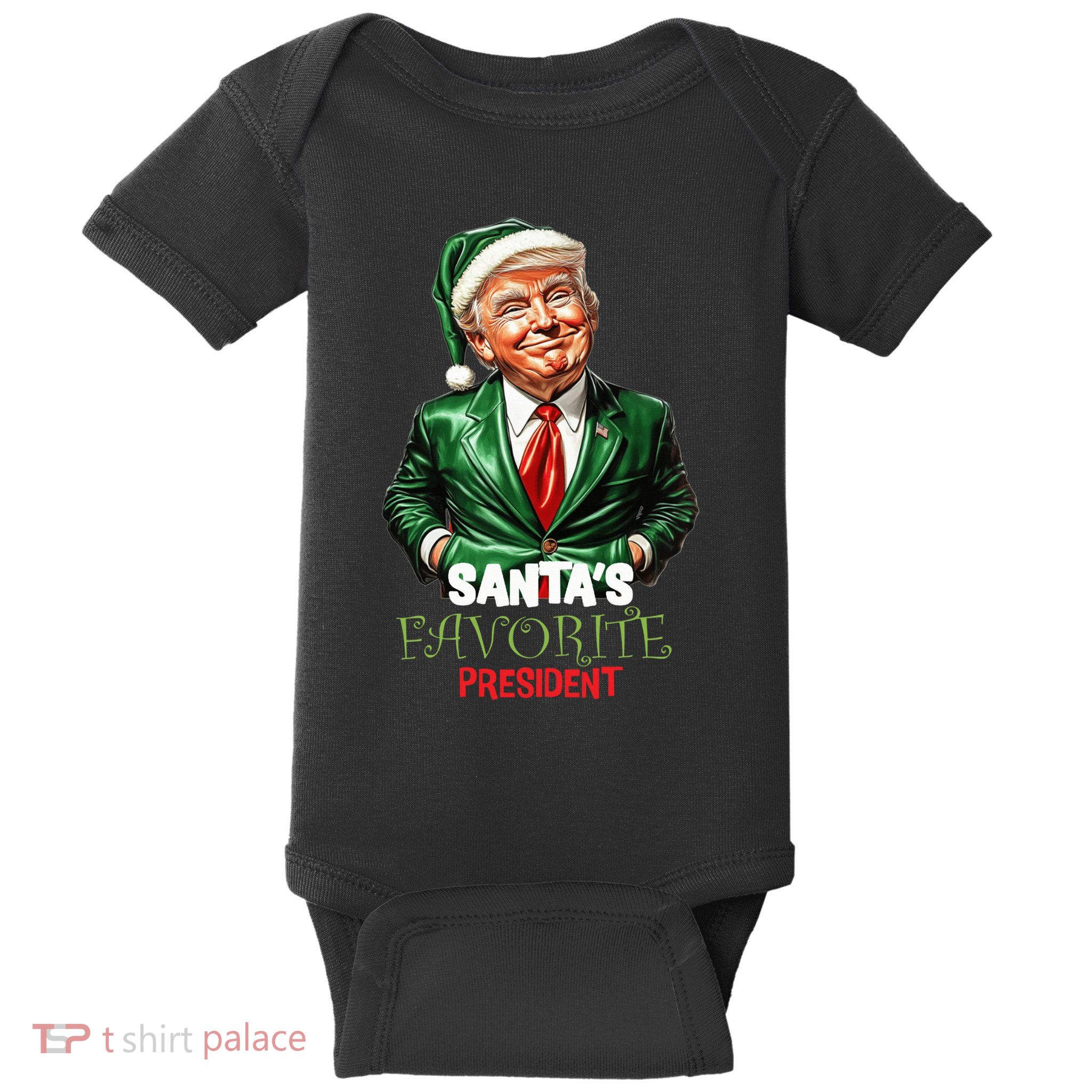 Santas Favorite President Funny Trump Happy Christmas Day Baby Bodysuit