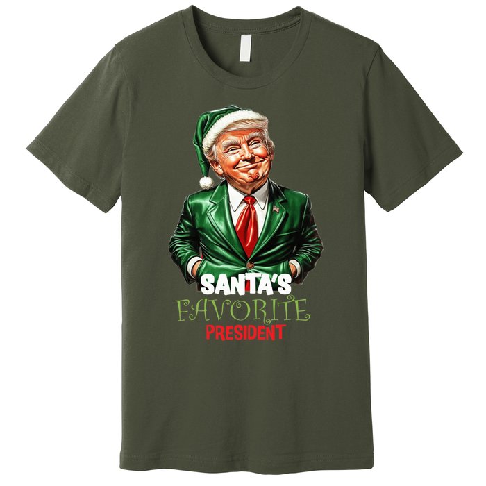 Santas Favorite President Funny Trump Happy Christmas Day Premium T-Shirt