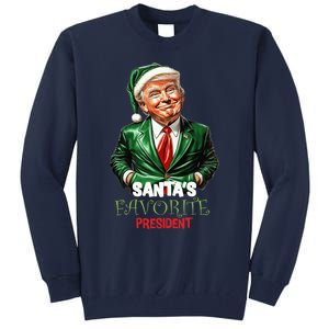 Santas Favorite President Funny Trump Happy Christmas Day Tall Sweatshirt