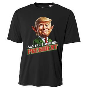 SantaS Favorite President Donald Trump Elf Christmas Maga Cooling Performance Crew T-Shirt