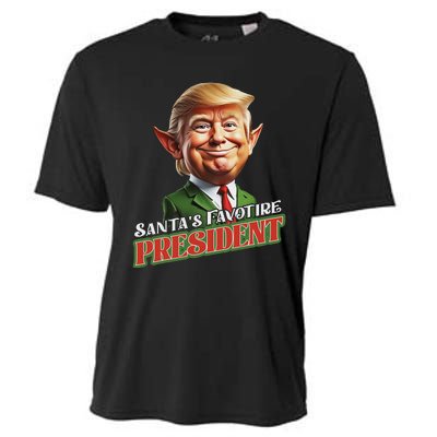 SantaS Favorite President Donald Trump Elf Christmas Maga Cooling Performance Crew T-Shirt