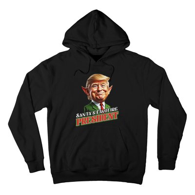 SantaS Favorite President Donald Trump Elf Christmas Maga Hoodie