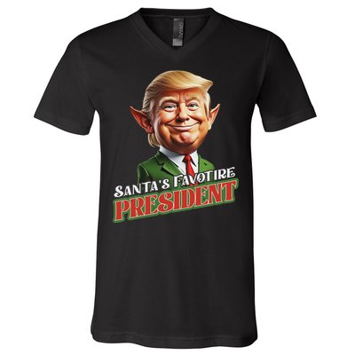 SantaS Favorite President Donald Trump Elf Christmas Maga V-Neck T-Shirt