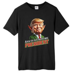 SantaS Favorite President Donald Trump Elf Christmas Maga Tall Fusion ChromaSoft Performance T-Shirt