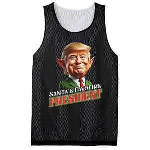 SantaS Favorite President Donald Trump Elf Christmas Maga Mesh Reversible Basketball Jersey Tank