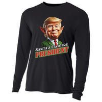 SantaS Favorite President Donald Trump Elf Christmas Maga Cooling Performance Long Sleeve Crew