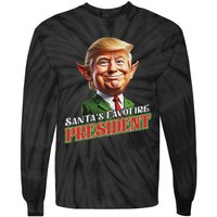 SantaS Favorite President Donald Trump Elf Christmas Maga Tie-Dye Long Sleeve Shirt