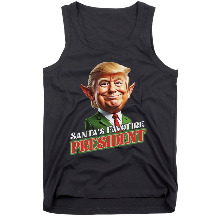 SantaS Favorite President Donald Trump Elf Christmas Maga Tank Top