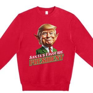 SantaS Favorite President Donald Trump Elf Christmas Maga Premium Crewneck Sweatshirt