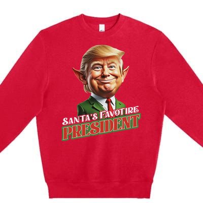 SantaS Favorite President Donald Trump Elf Christmas Maga Premium Crewneck Sweatshirt