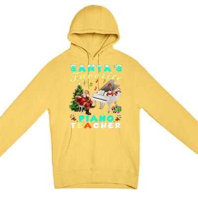 Santa's Favorite Piano Teacher Christmas Xmas Holiday Premium Pullover Hoodie