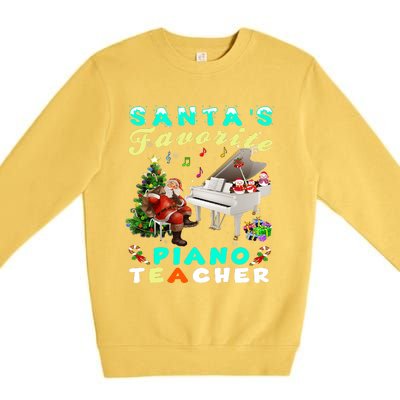 Santa's Favorite Piano Teacher Christmas Xmas Holiday Premium Crewneck Sweatshirt