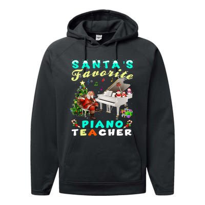 Santa's Favorite Piano Teacher Christmas Xmas Holiday Performance Fleece Hoodie