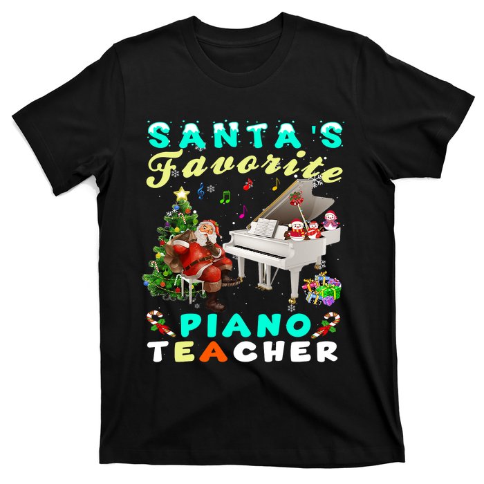 Santa's Favorite Piano Teacher Christmas Xmas Holiday T-Shirt