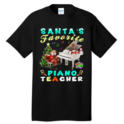 Santa's Favorite Piano Teacher Christmas Xmas Holiday Tall T-Shirt