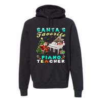 Santa's Favorite Piano Teacher Christmas Xmas Holiday Premium Hoodie