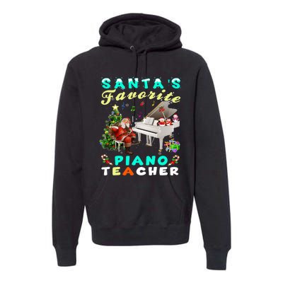 Santa's Favorite Piano Teacher Christmas Xmas Holiday Premium Hoodie