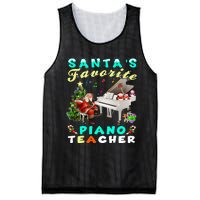 Santa's Favorite Piano Teacher Christmas Xmas Holiday Mesh Reversible Basketball Jersey Tank