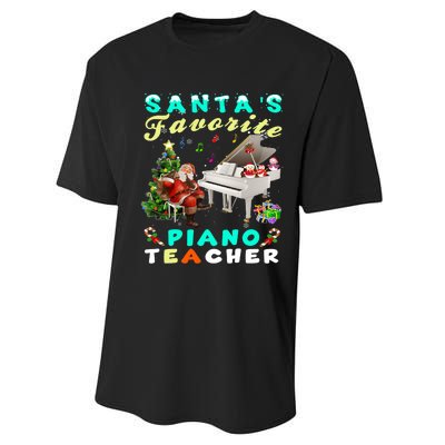 Santa's Favorite Piano Teacher Christmas Xmas Holiday Performance Sprint T-Shirt