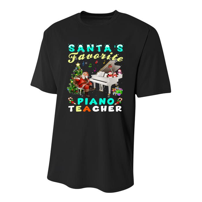 Santa's Favorite Piano Teacher Christmas Xmas Holiday Youth Performance Sprint T-Shirt