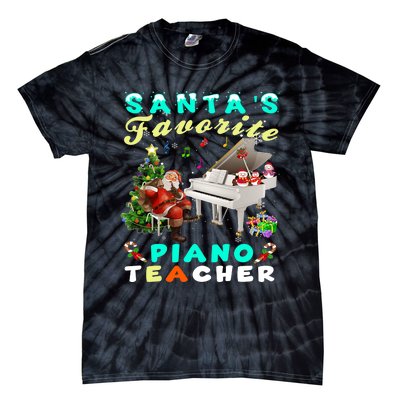 Santa's Favorite Piano Teacher Christmas Xmas Holiday Tie-Dye T-Shirt