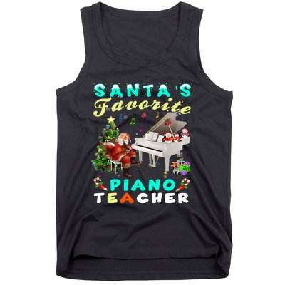 Santa's Favorite Piano Teacher Christmas Xmas Holiday Tank Top