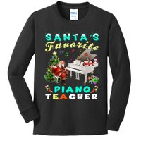 Santa's Favorite Piano Teacher Christmas Xmas Holiday Kids Long Sleeve Shirt