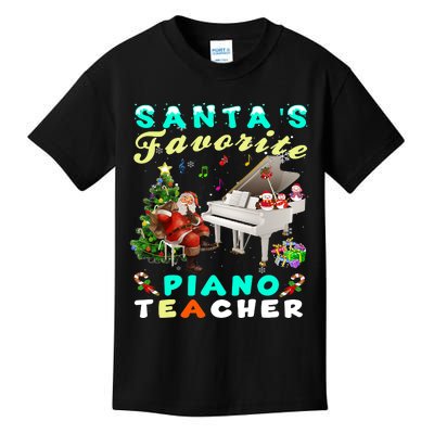 Santa's Favorite Piano Teacher Christmas Xmas Holiday Kids T-Shirt