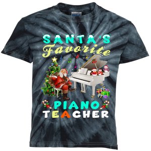 Santa's Favorite Piano Teacher Christmas Xmas Holiday Kids Tie-Dye T-Shirt