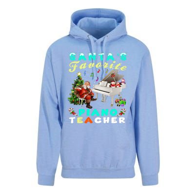 Santa's Favorite Piano Teacher Christmas Xmas Holiday Unisex Surf Hoodie